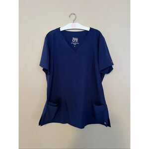 Barco One Blue Scrub Top Woman’s Size XL FLAWED-MARKS